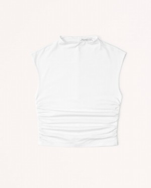 Abercrombie Ruched Shell Skjorta Dam Vita | 2816-CBWAY