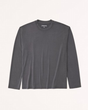 Abercrombie Sandwash Long-sleeve Easy T-shirt Dam MörkGrå | 9372-OBWUZ