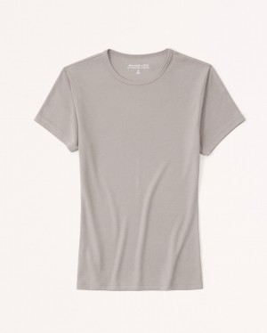 Abercrombie Sandwash Rib Tuckable Baby T-shirt Dam Grå Bruna | 7396-VQWSF