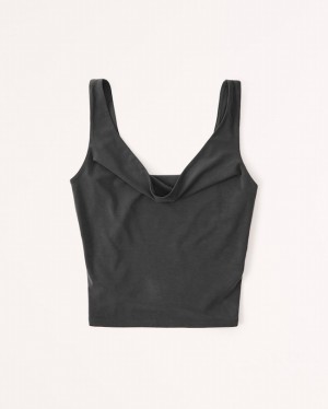 Abercrombie Sandwash Tuckable Draped Linnen Dam MörkGrå | 6213-VSPBC