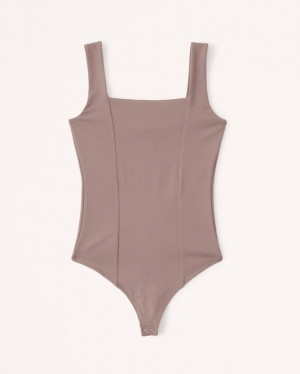 Abercrombie Seamed Squareneck Bodysuit Dam Bruna | 9016-QGNKA