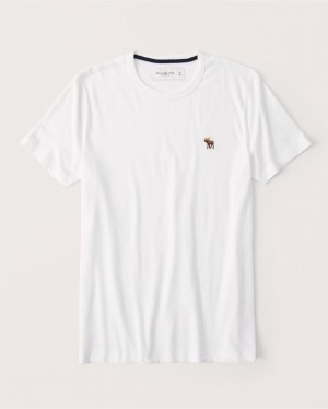 Abercrombie Signature Icon T-shirt Herr Vita | 2819-LEVNW