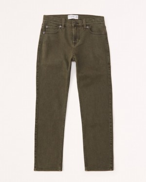 Abercrombie Slims Jeans Pojke Olivgröna | 6758-UXTLJ