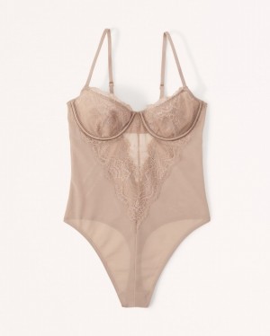 Abercrombie Spets And Mesh Underwire Bodysuit Dam Bruna | 7653-HAUPI