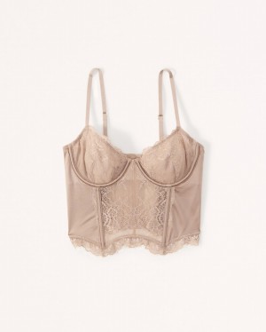 Abercrombie Spets And Satin Balconette Corset Sovkläder Dam Bruna | 9264-QLISN