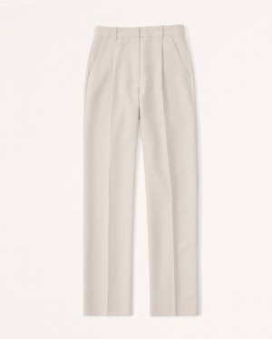 Abercrombie Tailored Relaxed Straight Byxor Dam LjusBruna | 2459-PIUHY