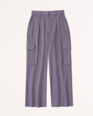 Abercrombie Tailored Utility Wide Leg Byxor Dam MörkGrå | 9725-YCHDV