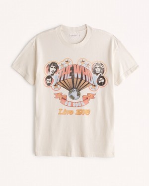 Abercrombie The Who Graphic T-shirt Herr Vita | 9067-VTLZX