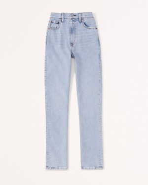 Abercrombie Ultra High Rise 90s Slim Straight Jeans Dam LjusBlå | 1409-HVJWE