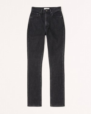 Abercrombie Ultra High Rise 90s Slim Straight Jeans Dam Svarta | 7426-MTBEZ