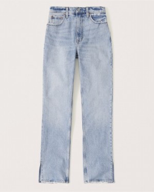 Abercrombie Ultra High Rise 90s Straight Jeans Dam Blå | 1362-UQSLW