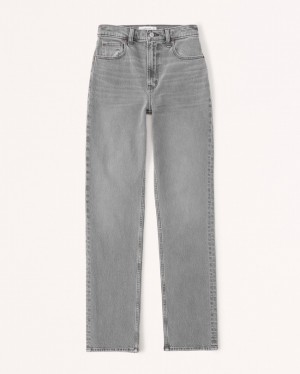 Abercrombie Ultra High Rise 90s Straight Jeans Dam Grå | 2764-XPAED