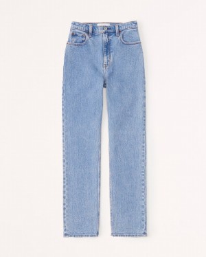 Abercrombie Ultra High Rise 90s Straight Jeans Dam Blå | 4076-LNKVX