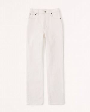 Abercrombie Ultra High Rise 90s Straight Jeans Dam Grädde | 9876-UHECA