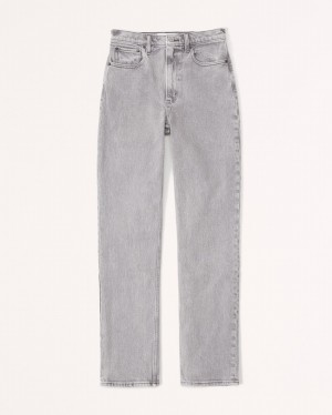 Abercrombie Ultra High Rise 90s Straight Jeans Dam LjusGrå | 3148-TXUPN