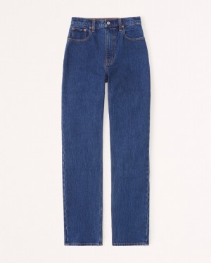 Abercrombie Ultra High Rise 90s Straight Jeans Dam Blå | 6538-PWUTN