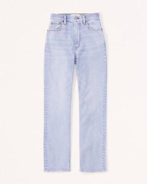 Abercrombie Ultra High Rise Ankle Straight Jeans Dam LjusBlå | 8540-NOUCY