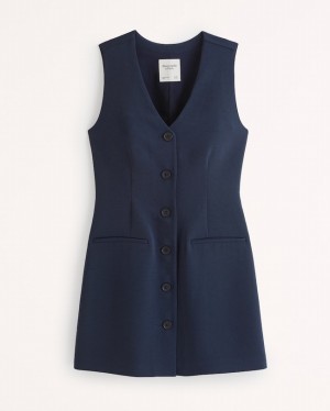 Abercrombie Vest Mini Klänning Dam Marinblå | 8547-GBXET