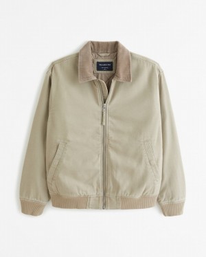 Abercrombie Workwear Bomber Jackor Herr LjusGröna | 0613-CFKPI