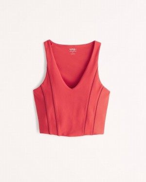 Abercrombie Ypb Corset Slim V-neck Set Dam Röda | 2016-TXUHN