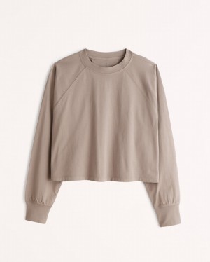 Abercrombie Ypb Long-sleeve Easy T-shirt Dam Grå | 4532-VHBWA