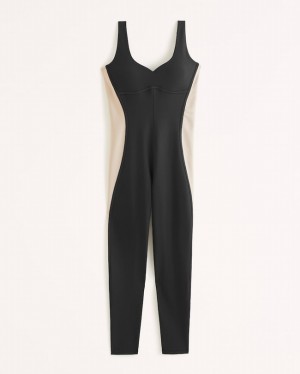 Abercrombie Ypb Sculptlux Full-length Sweetheart Jumpsuit Dam Svarta | 8309-RFCAE