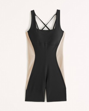 Abercrombie Ypb Sculptlux Loopback Jumpsuit Dam Svarta | 3427-RCUTA