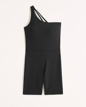 Abercrombie Ypb Sculptlux One-shoulder Jumpsuit Dam Svarta | 1596-NOIDH