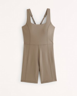 Abercrombie Ypb Sculptlux Squareneck Jumpsuit Dam Grå | 8361-VAJTW