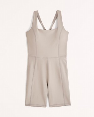 Abercrombie Ypb Sculptlux Squareneck Jumpsuit Dam Grå | 5417-QFSGK