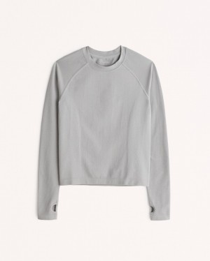 Abercrombie Ypb Seamlesscore Long-sleeve Slim Skjorta Dam Grå | 3907-IEVAU