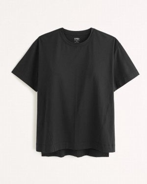 Abercrombie Ypb-friendly Active Cotton-blend Easy T-shirt Dam Svarta | 1684-OYIFG