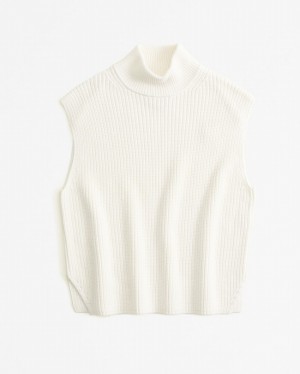 Abercrombie Ärmlös Turtleneck Tröjor Dam Grädde | 4820-HUACG