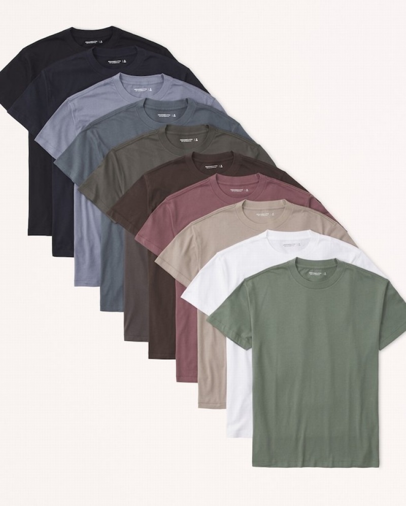 Abercrombie 10-pack Essential T-shirt Herr Olika Färger  | 6128-EUCGQ