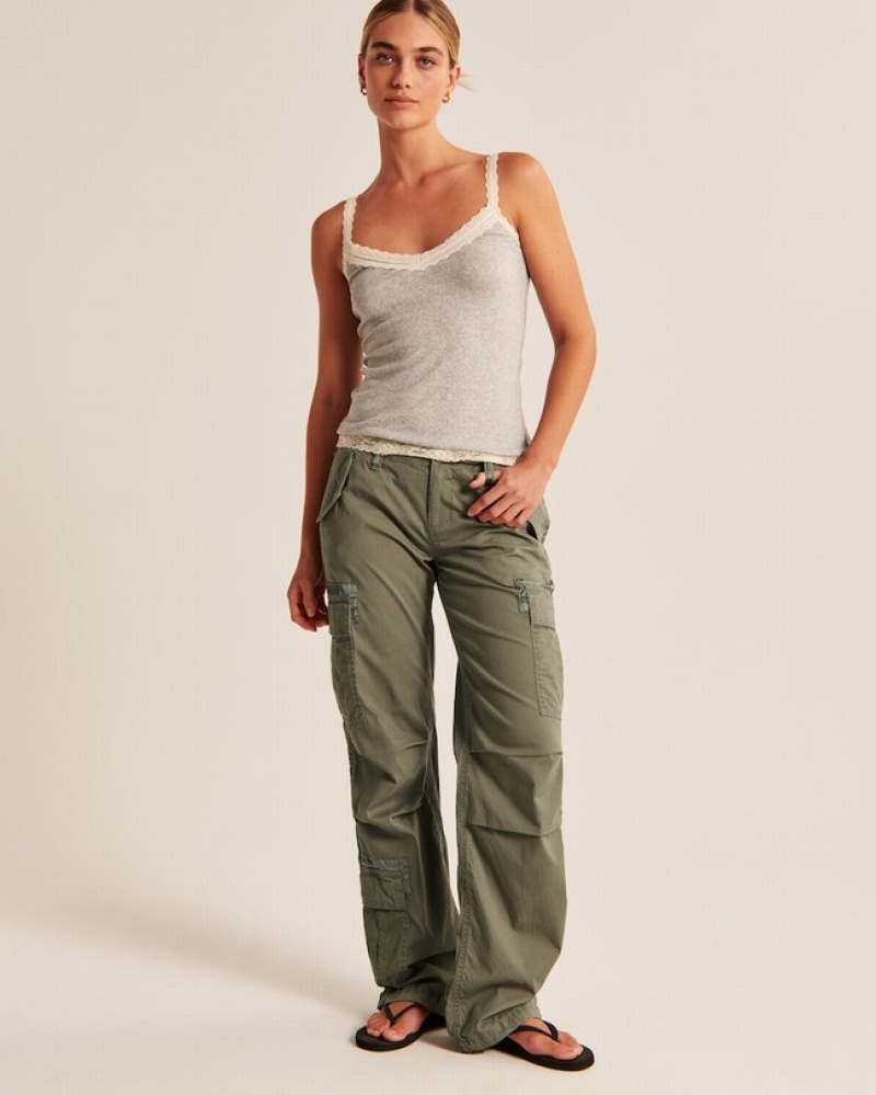 Abercrombie 2000s Utility Byxor Dam Olivgröna  | 6087-BWLRA