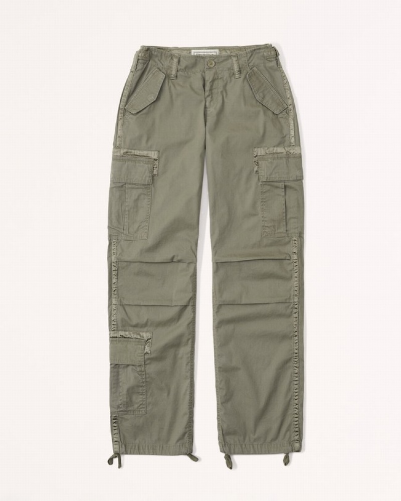 Abercrombie 2000s Utility Byxor Dam Olivgröna  | 6087-BWLRA