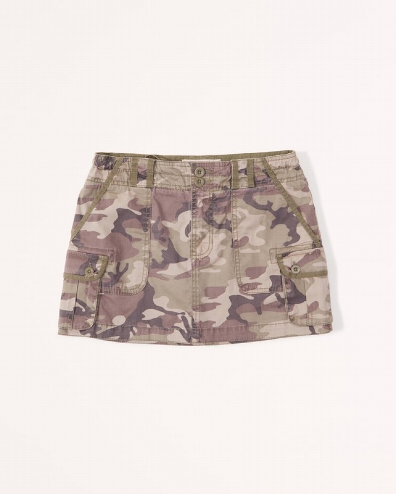 Abercrombie 2000s Utility Micro Mini Kjolar Dam Camo   | 4182-OUDPZ