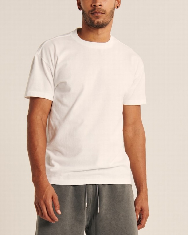 Abercrombie 3-pack Essential T-shirt Herr Blå Vita  | 6139-HGZQP