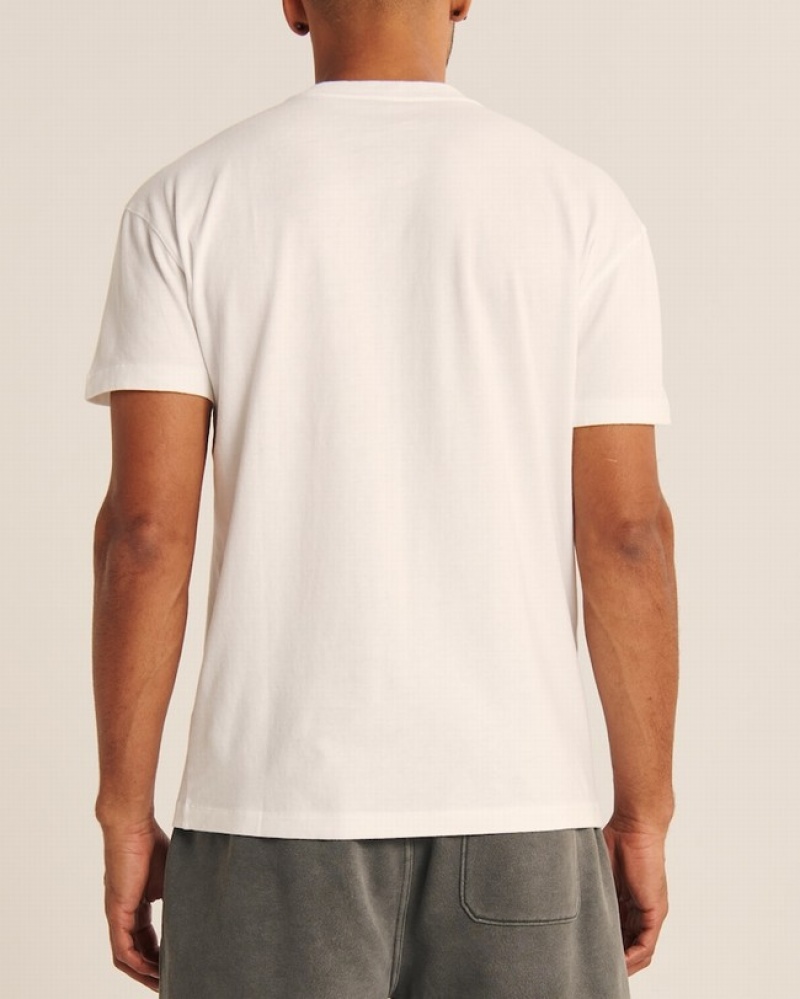 Abercrombie 3-pack Essential T-shirt Herr Blå Vita  | 6139-HGZQP