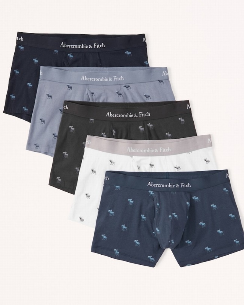 Abercrombie 5-pack Trunks Underkläder Herr Blå Grå  | 7234-TIGCK