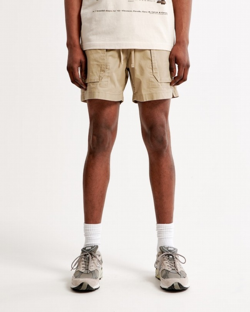 Abercrombie 6 Inch Utility Pull-on Shorts Herr LjusBruna  | 8792-ZPWKG