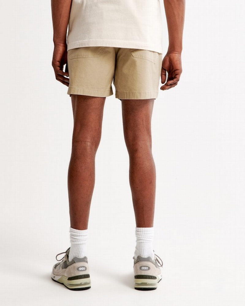 Abercrombie 6 Inch Utility Pull-on Shorts Herr LjusBruna  | 8792-ZPWKG