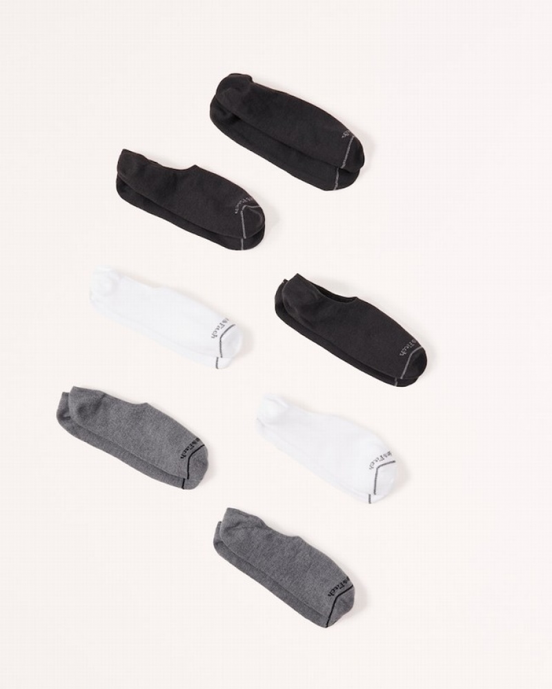 Abercrombie 7-pack No-show Strumpor Herr Svarta Olika Färger  | 0293-LSUDY