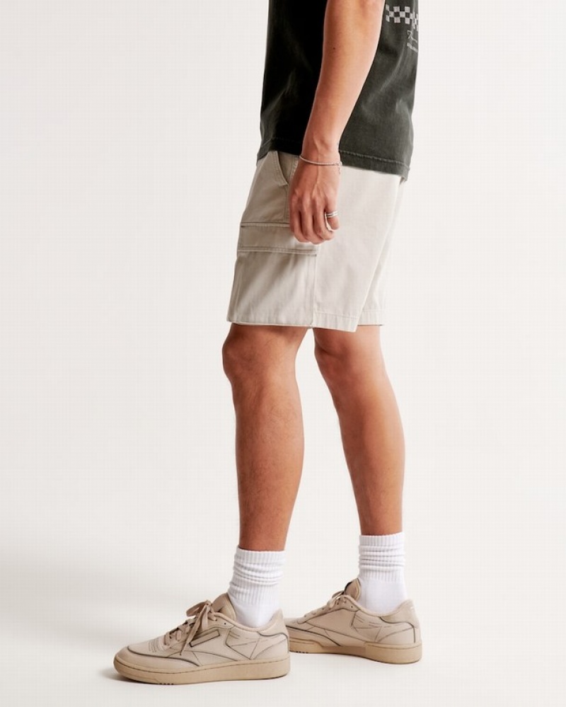 Abercrombie 8 Inch Court Utility Shorts Herr LjusGrå  | 1075-BQSIX