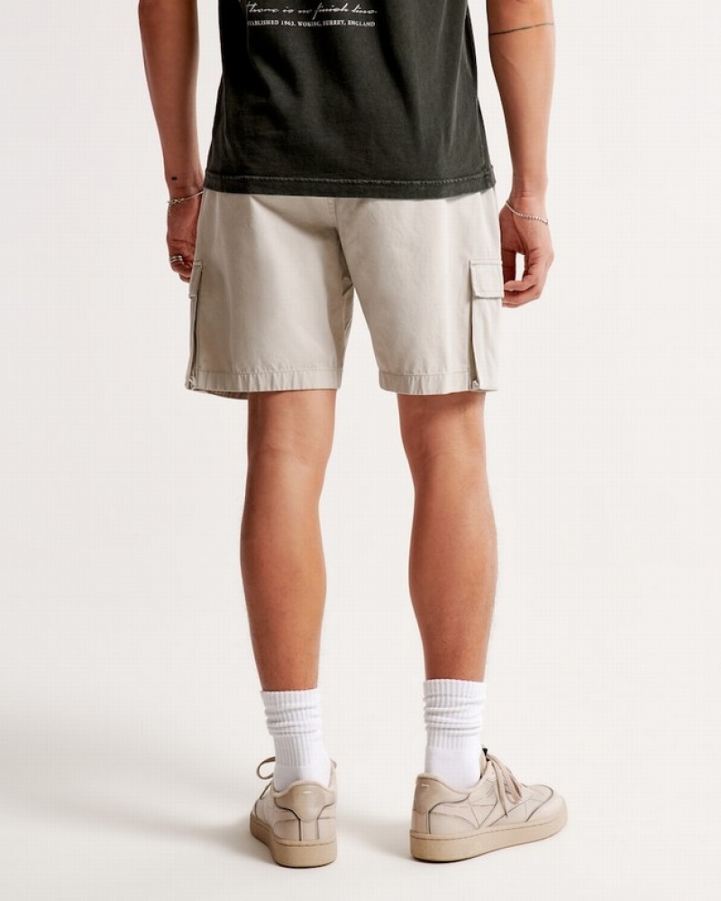 Abercrombie 8 Inch Court Utility Shorts Herr LjusGrå  | 1075-BQSIX