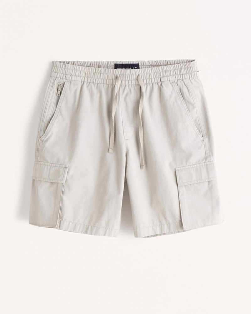 Abercrombie 8 Inch Court Utility Shorts Herr LjusGrå  | 1075-BQSIX