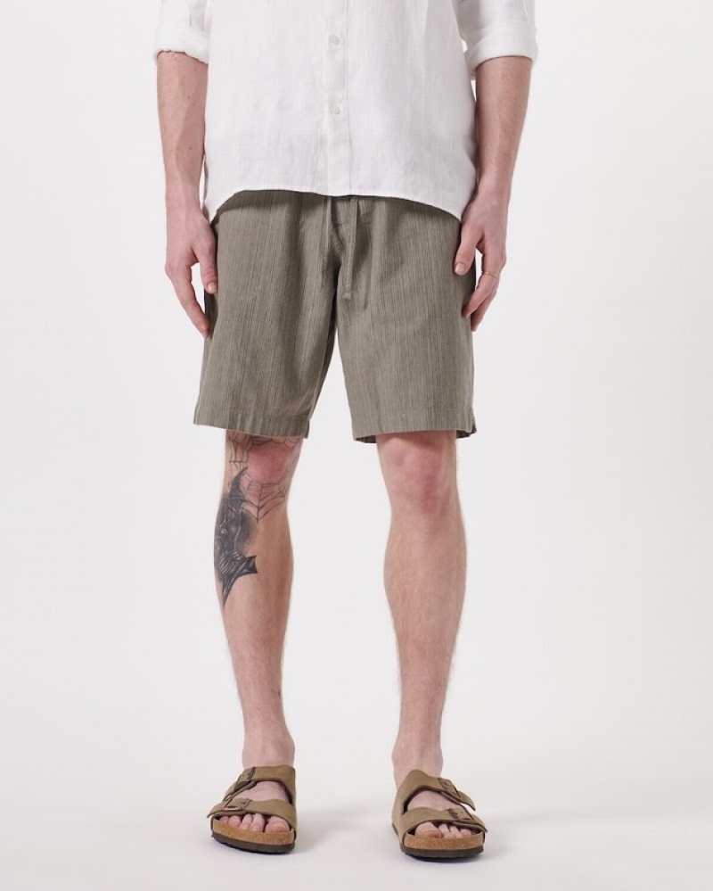 Abercrombie 9 Inch Linen-blend Pull-on Shorts Herr MörkGröna  | 7410-UPHOF