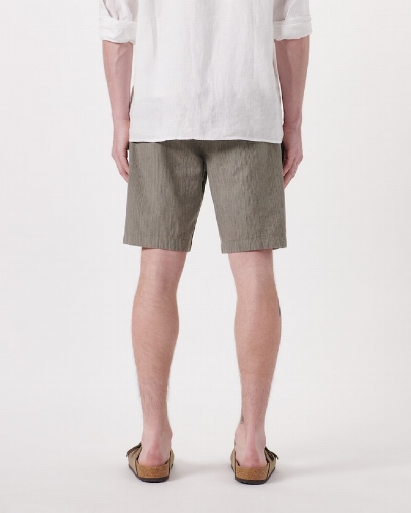 Abercrombie 9 Inch Linen-blend Pull-on Shorts Herr MörkGröna  | 7410-UPHOF