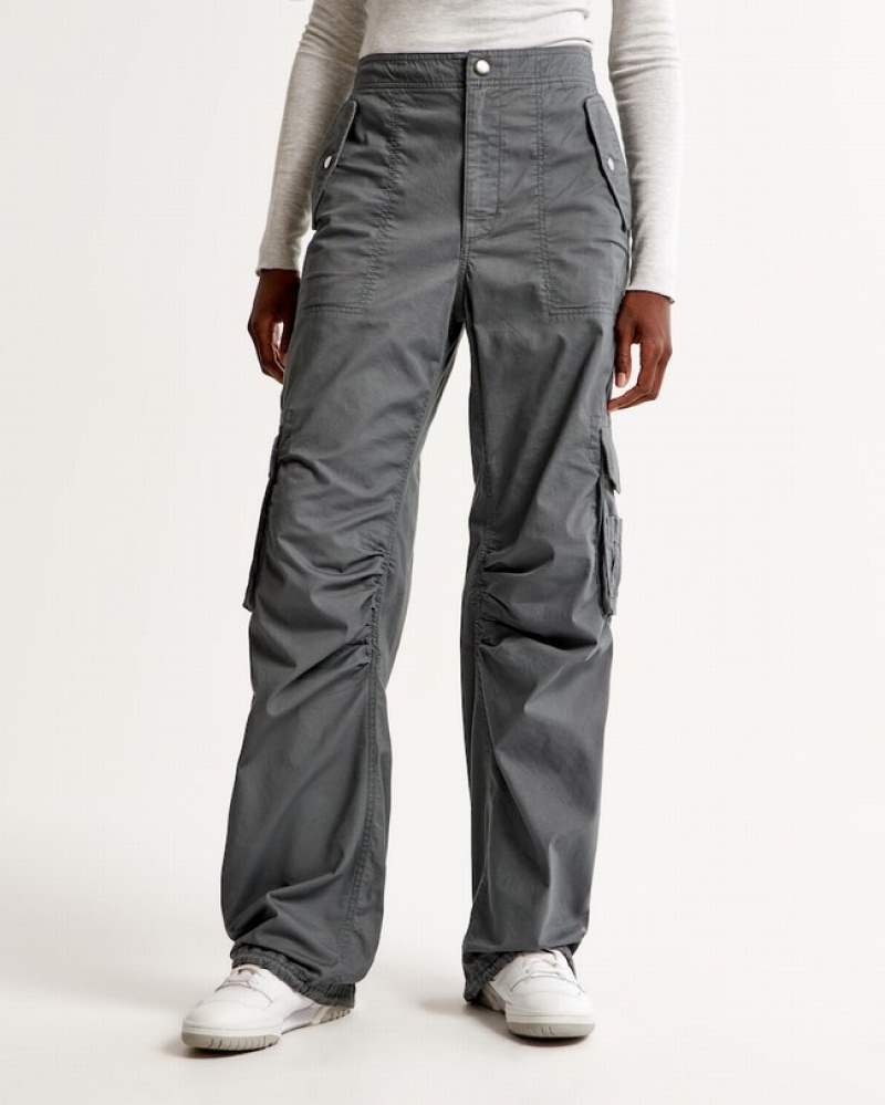 Abercrombie Baggy Cargo Byxor Dam MörkGrå  | 5830-THLFW