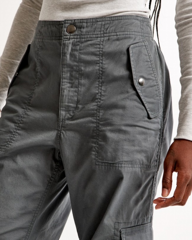 Abercrombie Baggy Cargo Byxor Dam MörkGrå  | 5830-THLFW